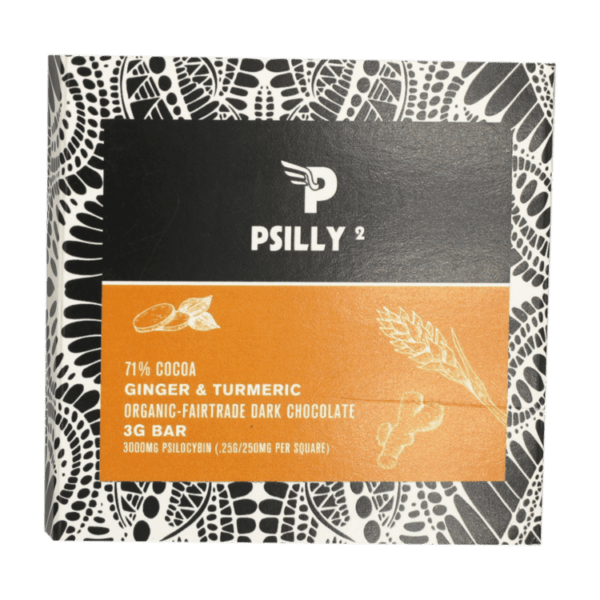 Psilly - Dark Chocolate Bar - Ginger & Turmeric | Magic Mushroom Delivery Canada