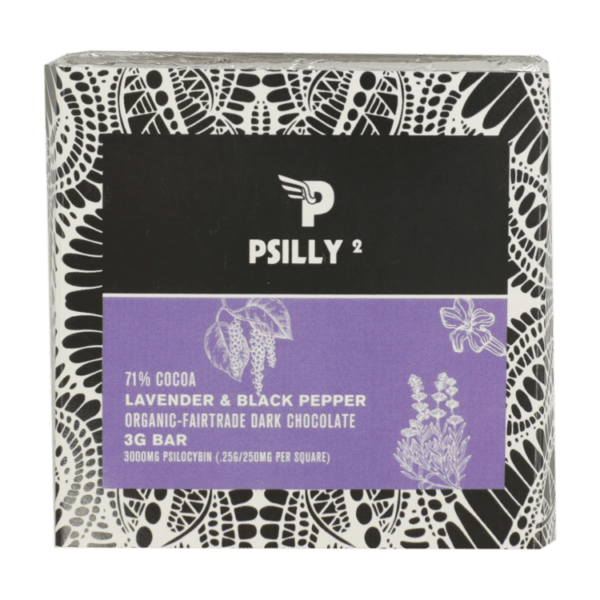 Psilly - Dark Chocolate Bar - Lavender & Black Pepper | Magic Mushroom Delivery Canada